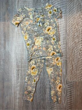 Gigi and Max Bamboo Viscose Yellow Floral Pajamas
